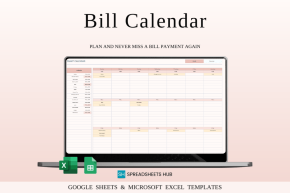 Download Bill Calendar Spreadsheet Template Excel - Excel Collection