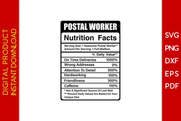 Download Postal Worker Nutrition Facts SVG File - Worker Collection