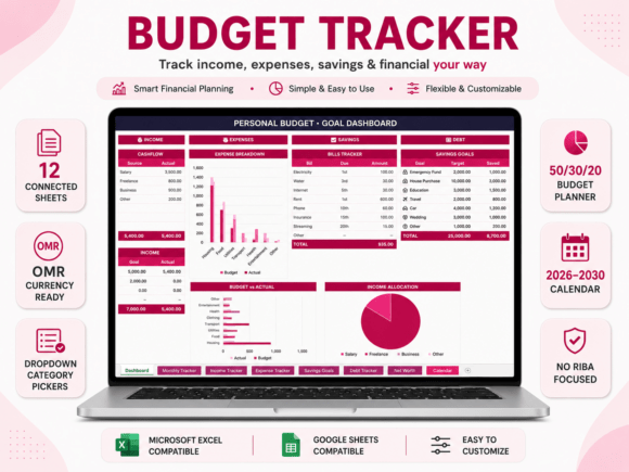 Download Pink Budget Tracker Excel Template - Excel Collection