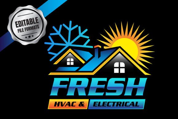 Download HVAC Heating &amp; Cooling Service Logo - Cool Collection