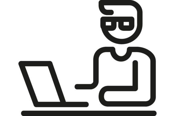 Download Freelancer Line Icon. Worker, Laptop, Re - Worker Collection