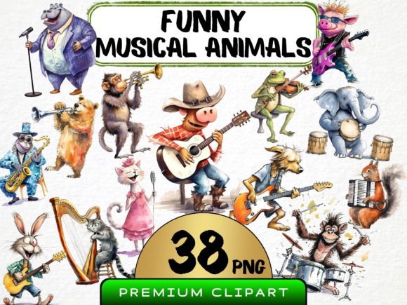 Download Funny Musical Animals Clipart - Musical Collection