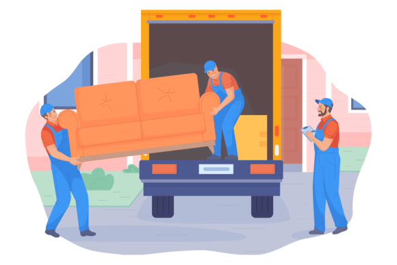 Download Moving Service Workers Carrying Furnitur - Worker Collection
